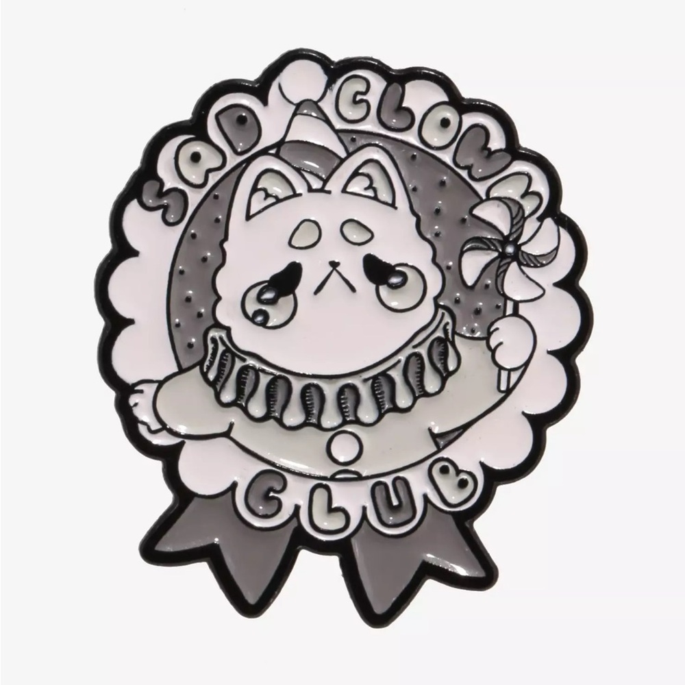 Sad Clown‎ Club Cat Enamel Pin Hot Topic
